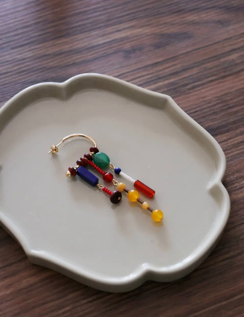Chinoiserie Qingchuan Pavilion Tassel Earrings,Lumivault.