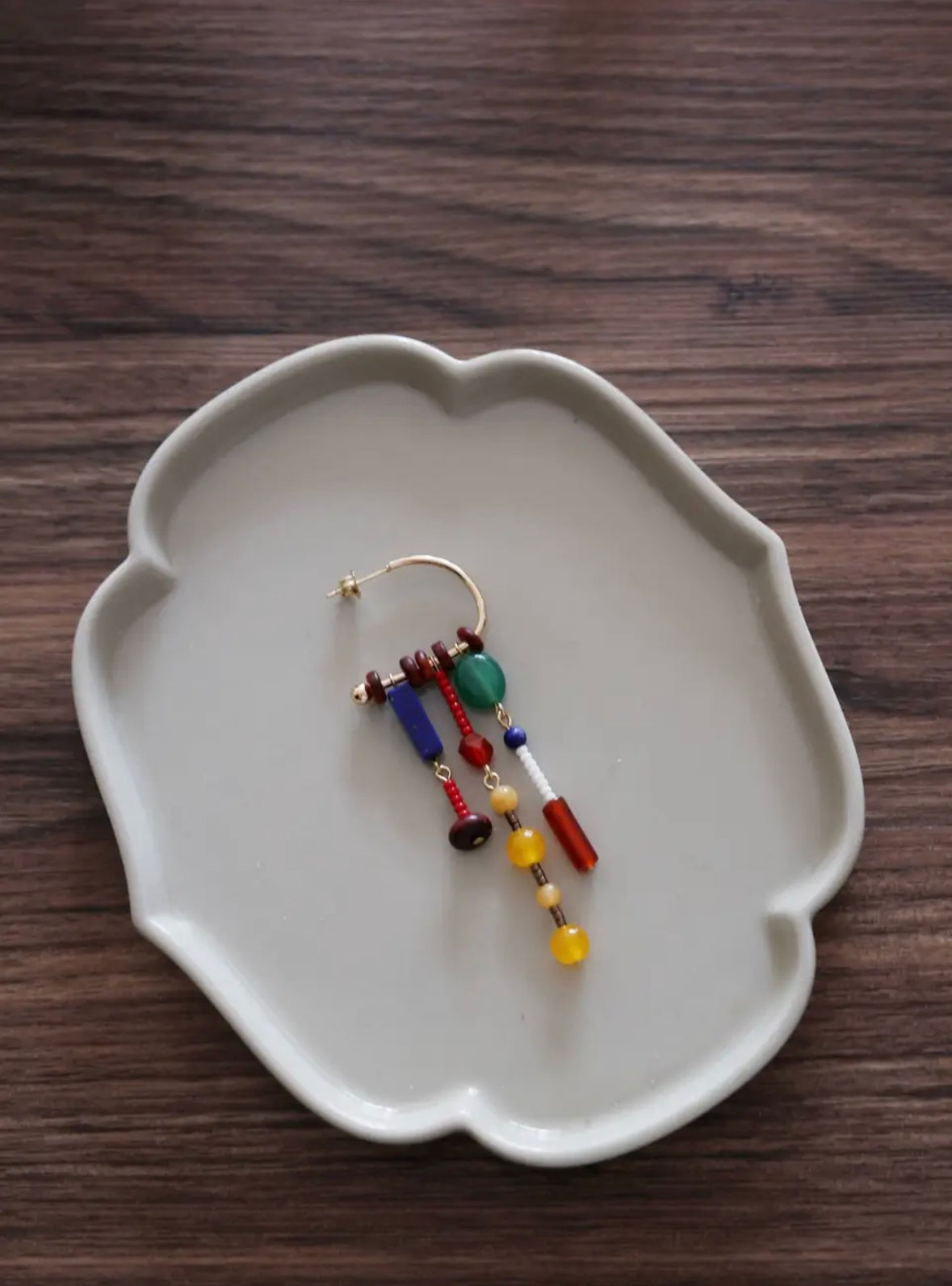 Chinoiserie Qingchuan Pavilion Tassel Earrings,Lumivault.