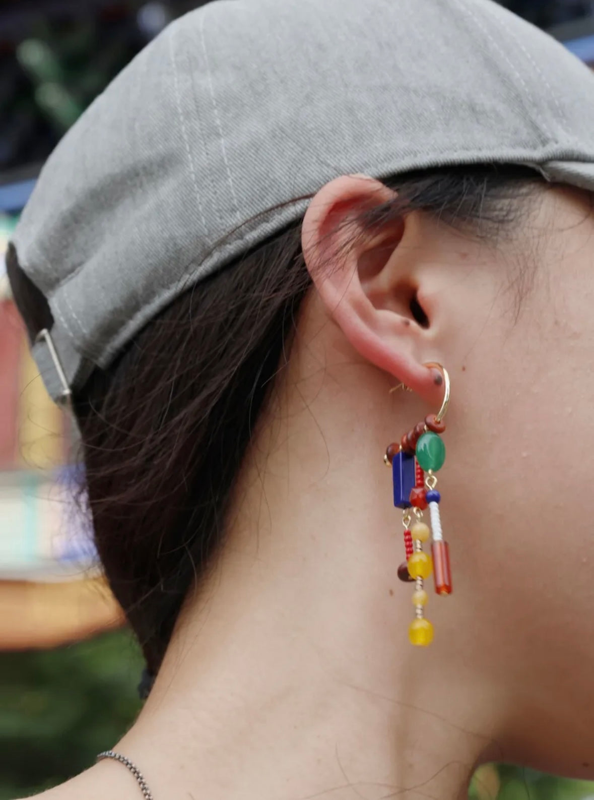 Chinoiserie Qingchuan Pavilion Tassel Earrings,Lumivault.