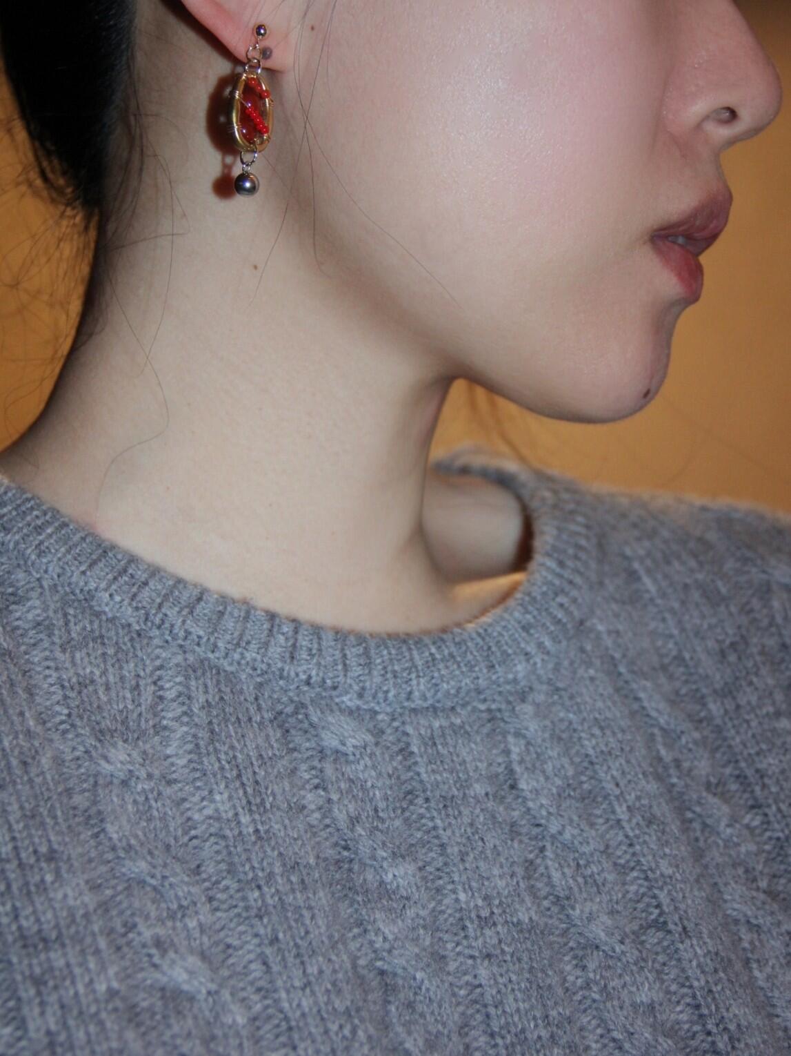 Chinoiserie Red Agate Lantern Earrings,Lumivault.