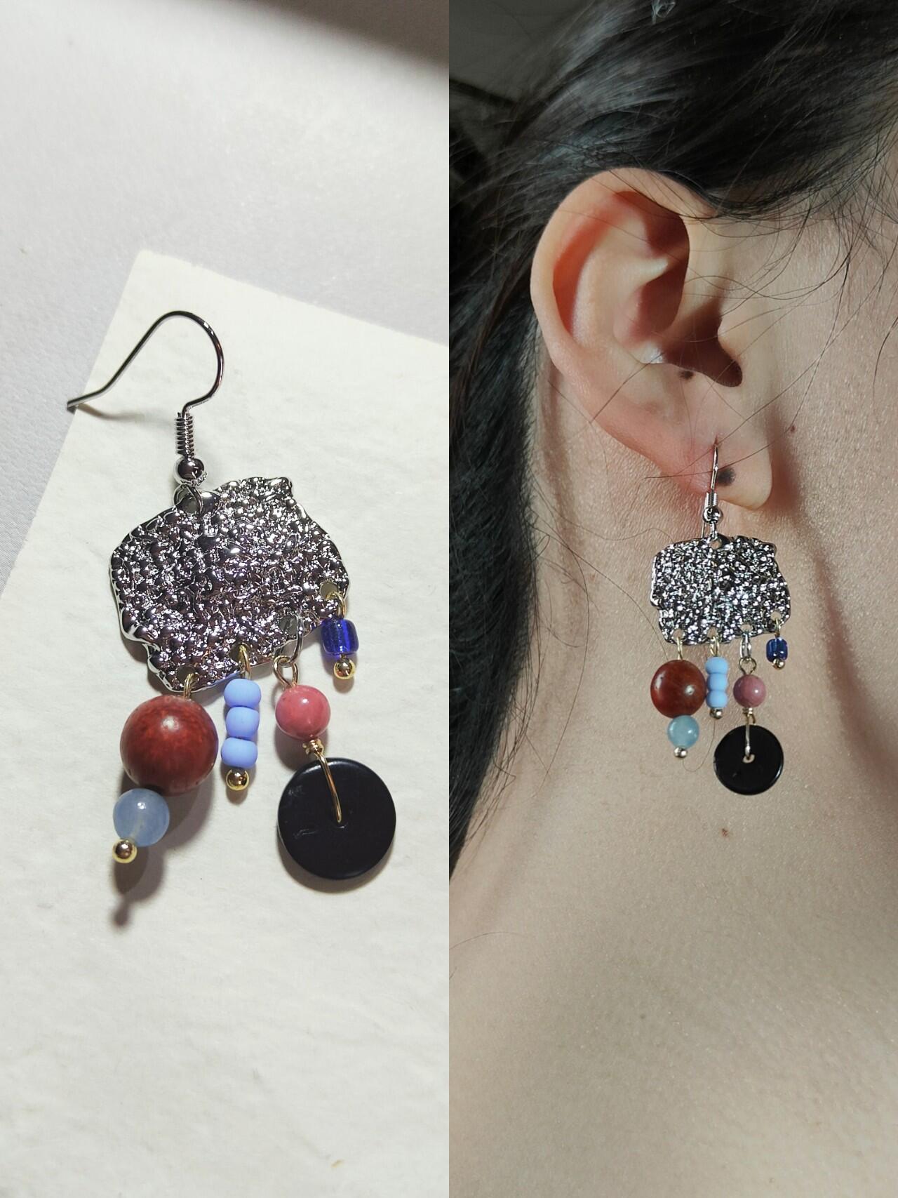Chinoiserie Red & Green Festive Tassel Earrings,Lumivault.