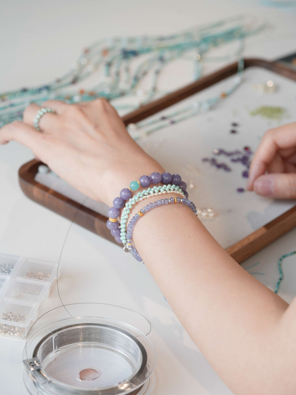 Chinoiserie Romantic Purple Bracelet,Lumivault.