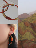 Chinoiserie South Red Agate Bodhi Seed Earrings,Lumivault.