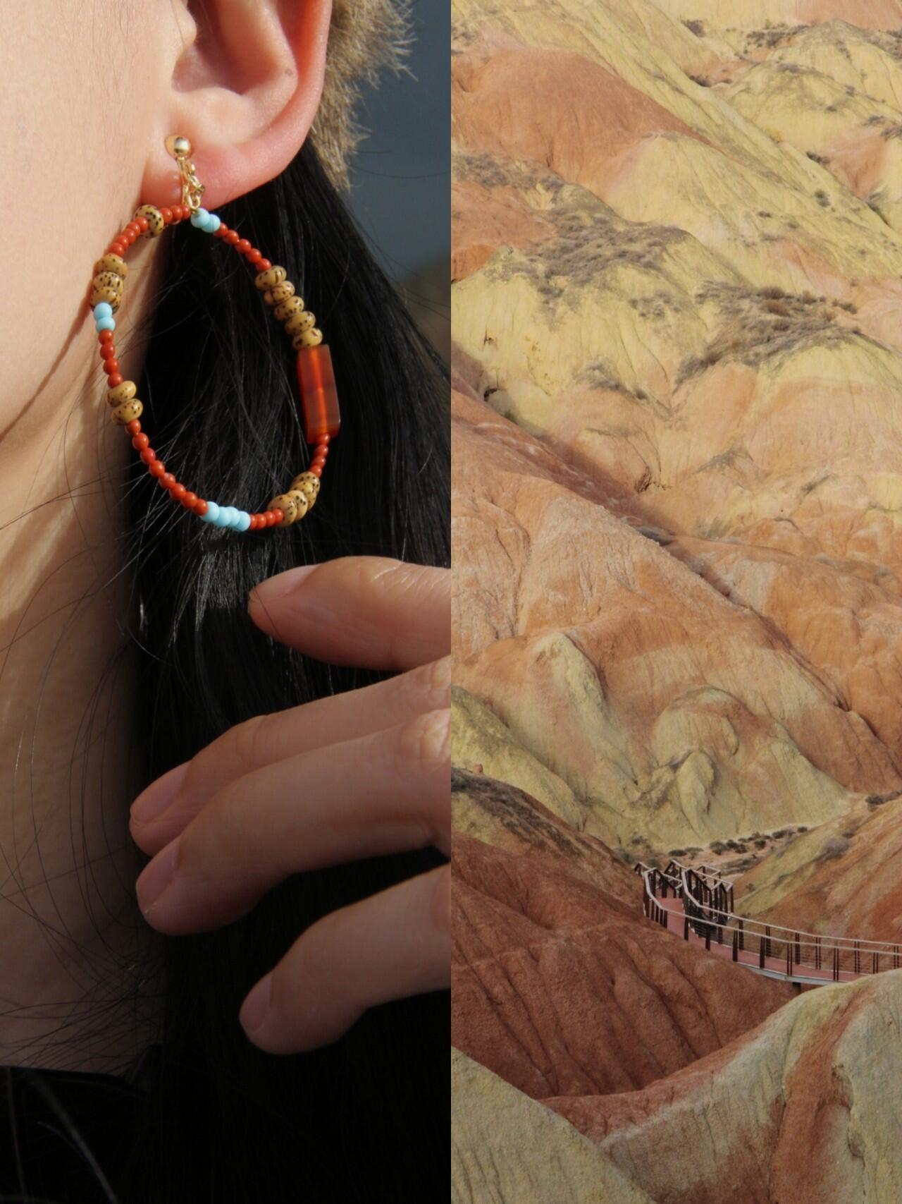 Chinoiserie South Red Agate Bodhi Seed Earrings,Lumivault.