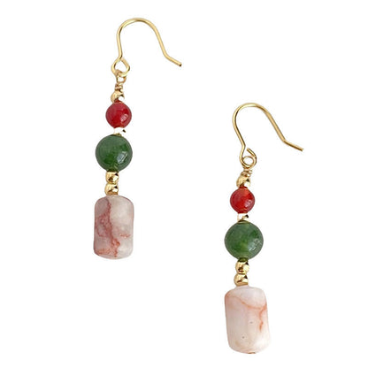 Chinoiserie Spring Mountain Agate Earrings - Lumivault