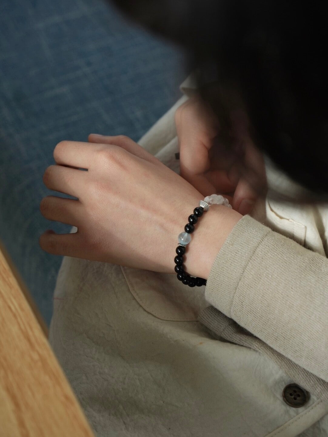 Chinoiserie Tidal Beaded Bracelet,Single / 14-15cm,Lumivault.