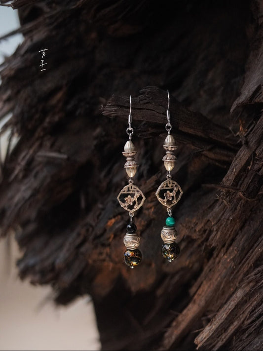 Chinoiserie Lacquer Treasures in Grandma's Jewelry Box Earrings - Lumivault