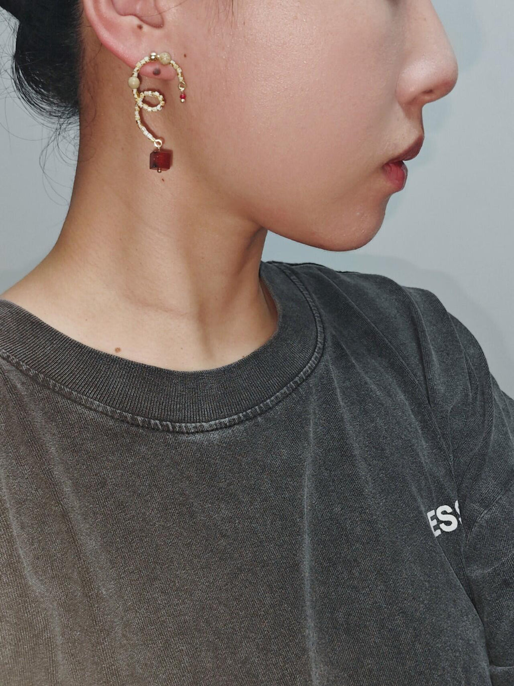 Chinoiserie Vine Natural Stone Earrings,Lumivault.