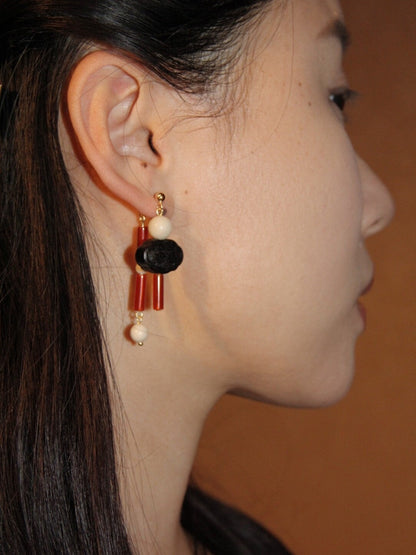Chinoiserie Auspicious Snow Harvest Earrings