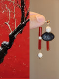 Chinoiserie Auspicious Snow Harvest Earrings,Lumivault.