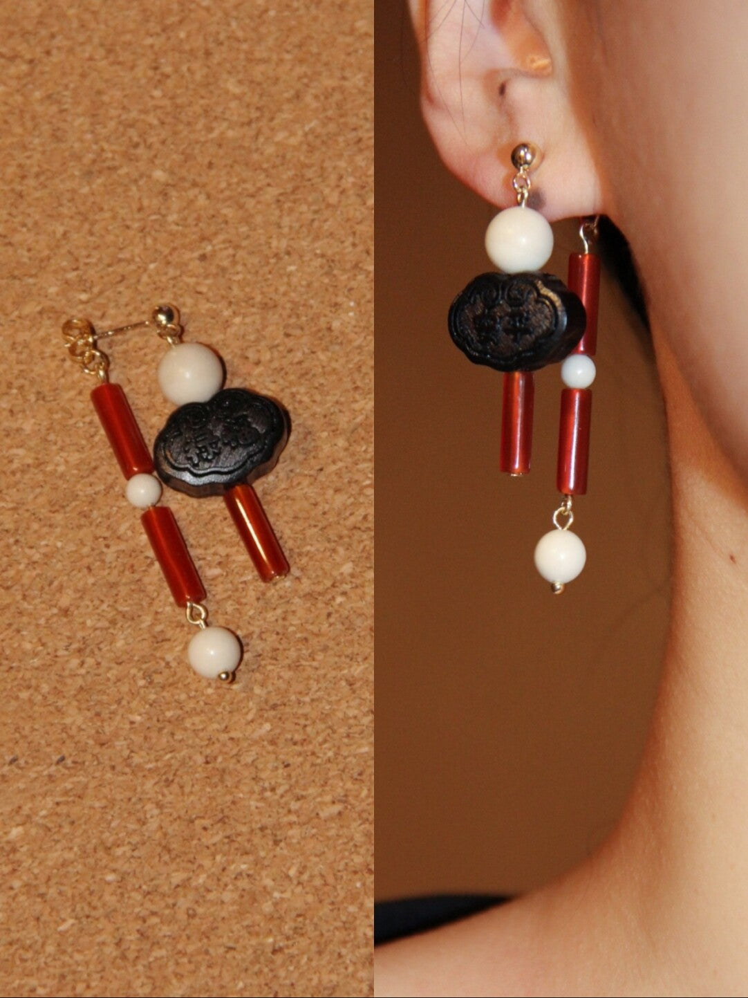 Chinoiserie Auspicious Snow Harvest Earrings,Lumivault.