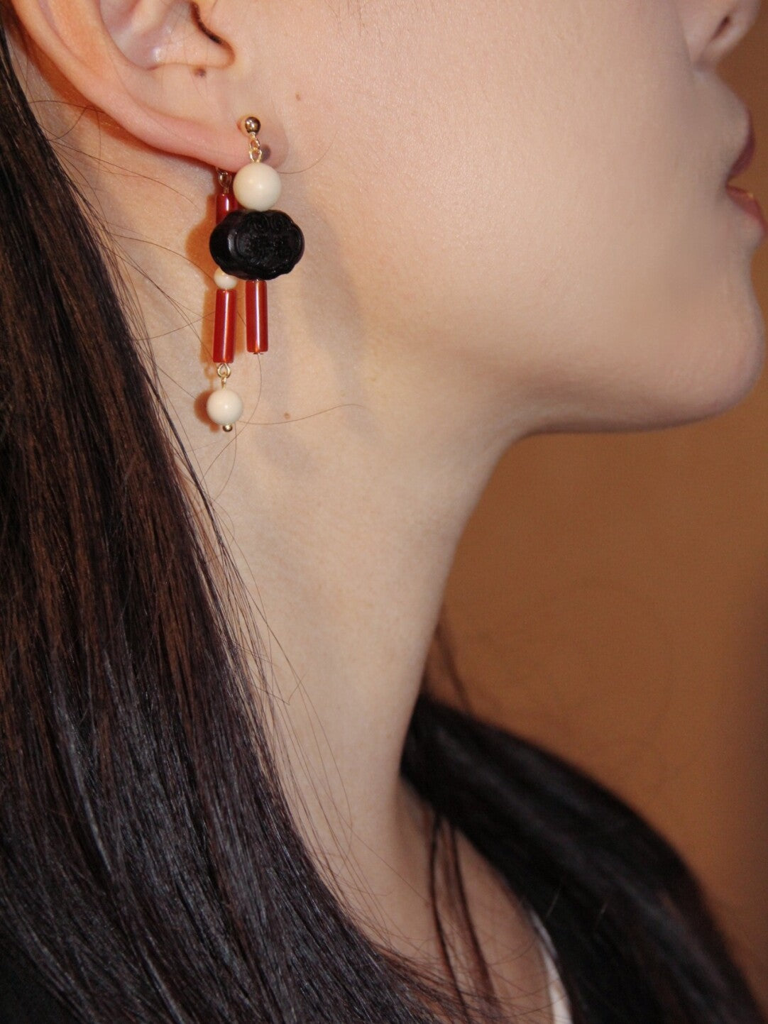 Chinoiserie Auspicious Snow Harvest Earrings,Lumivault.