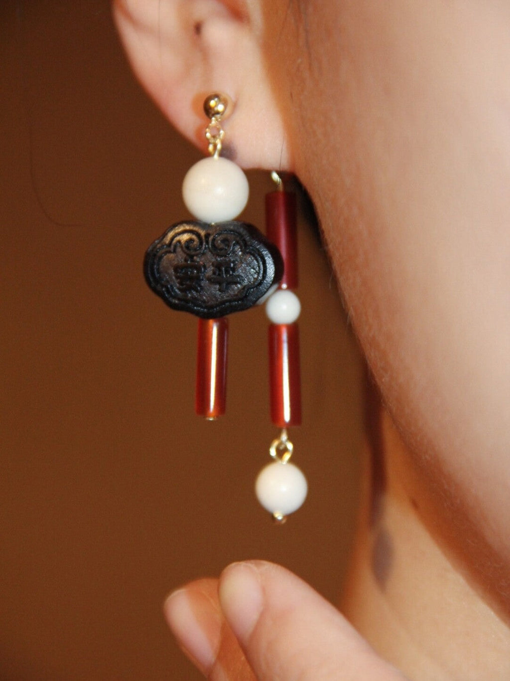 Chinoiserie Auspicious Snow Harvest Earrings,Lumivault.