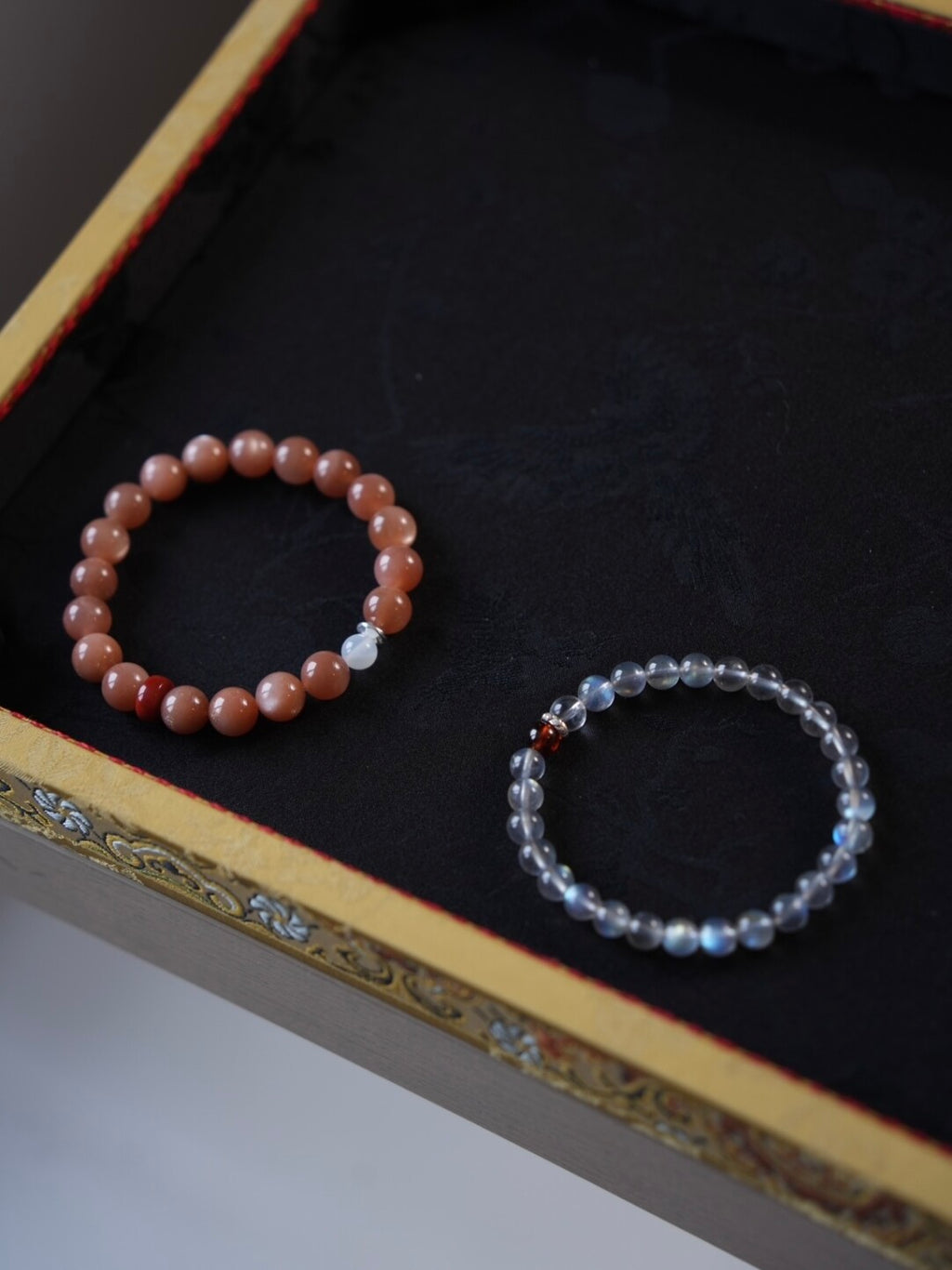 「Chinoiserie」Bright Spring  Sunstone Labradorite Bracelet,Set / 14cm,Lumivault.