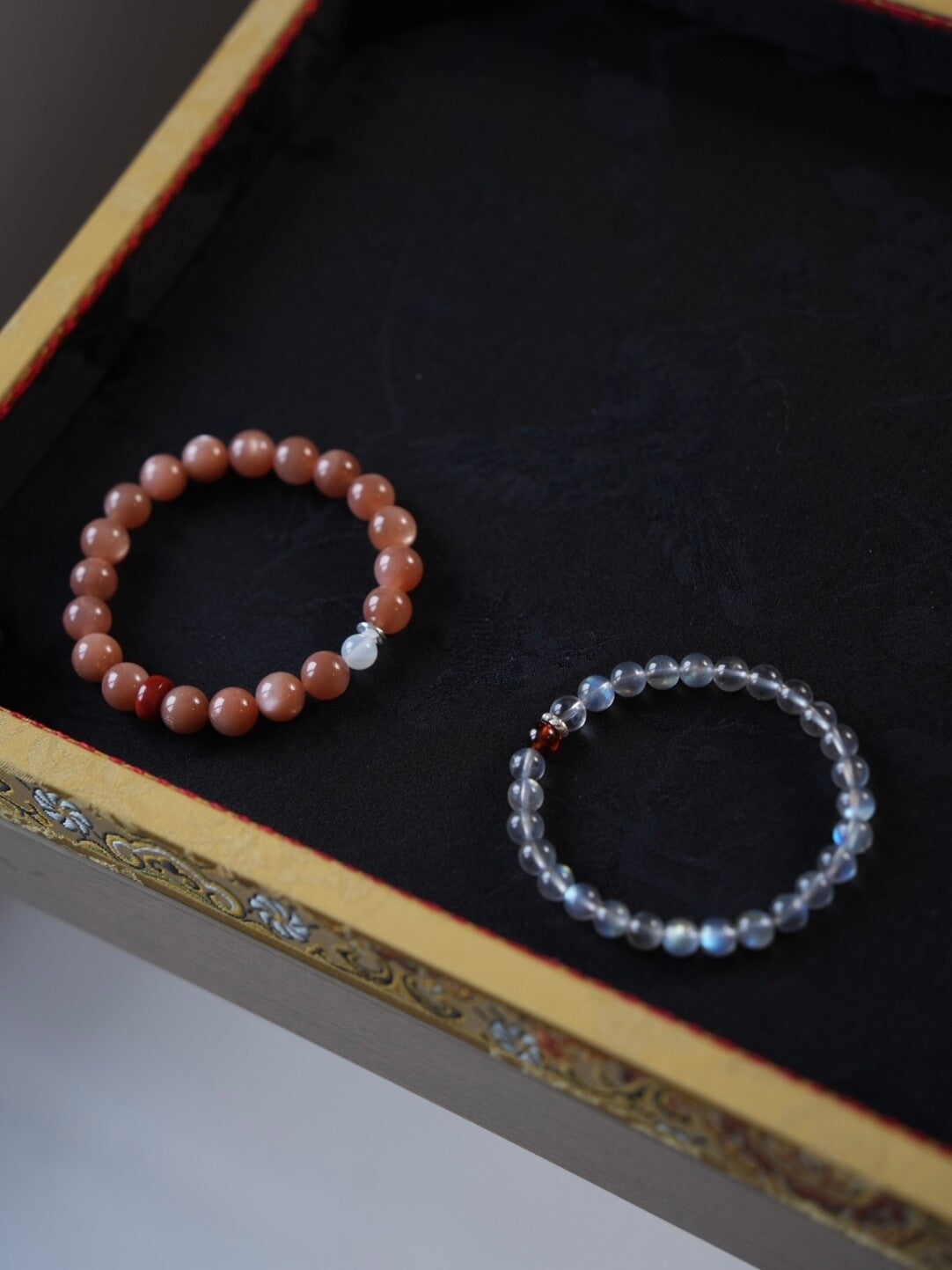 「Chinoiserie」Bright Spring  Sunstone Labradorite Bracelet,Set / 14cm,Lumivault.