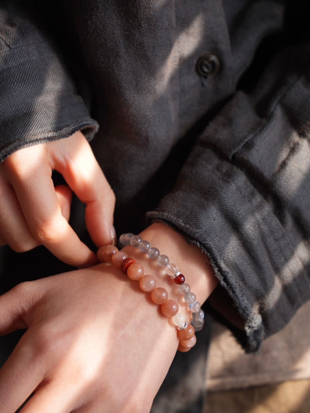 「Chinoiserie」Bright Spring  Sunstone Labradorite Bracelet,Lumivault.