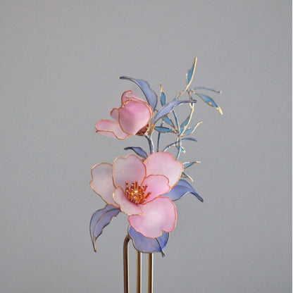 「Chinoiserie」Camellia Bamboo Hairpin - Lumivault