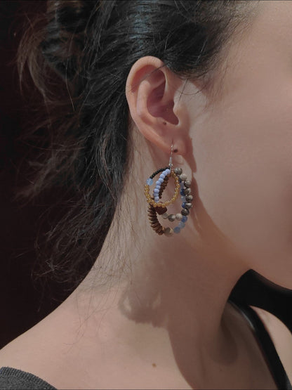 「Chinoiserie」Colored Glaze Rainbow Earrings - Lumivault