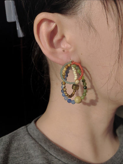 「Chinoiserie」Colored Glaze Rainbow Earrings - Lumivault