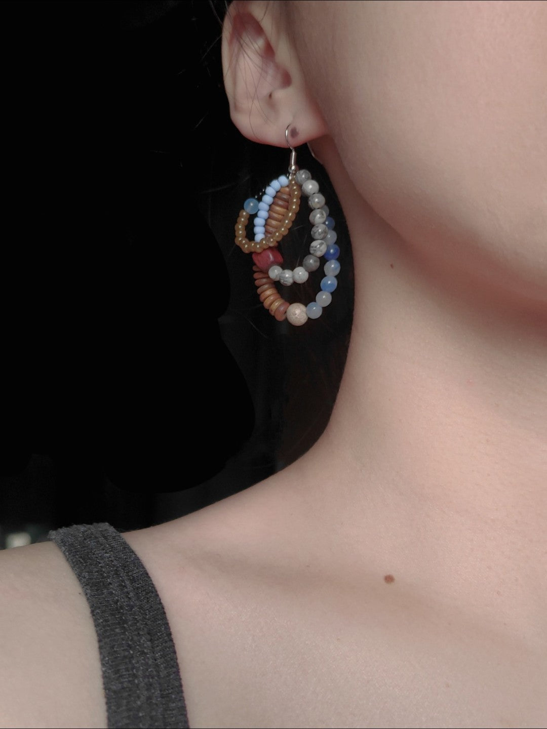 Chinoiserie Colored Glaze Rainbow Earrings,Lumivault.