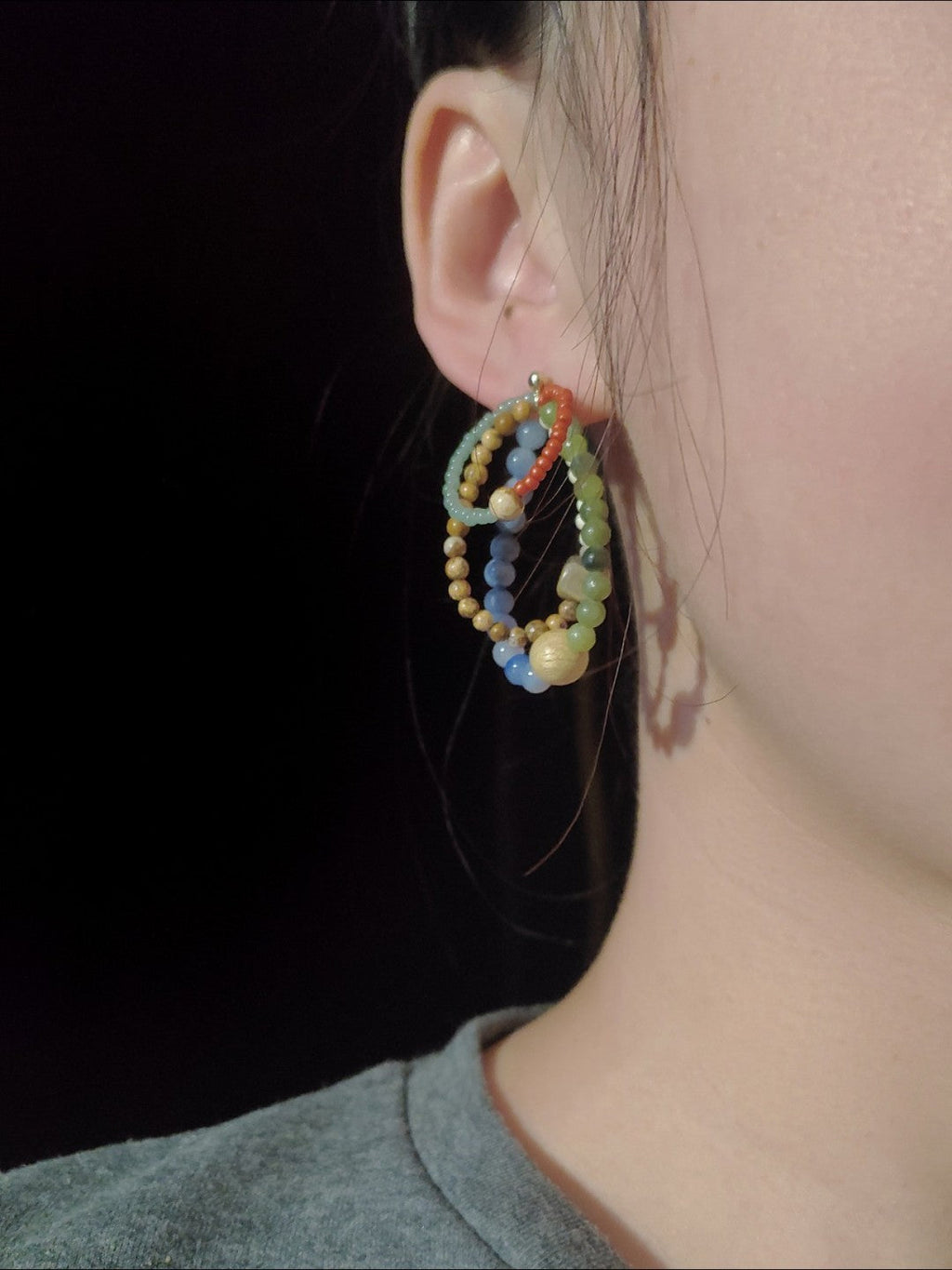 Chinoiserie Colored Glaze Rainbow Earrings,Lumivault.