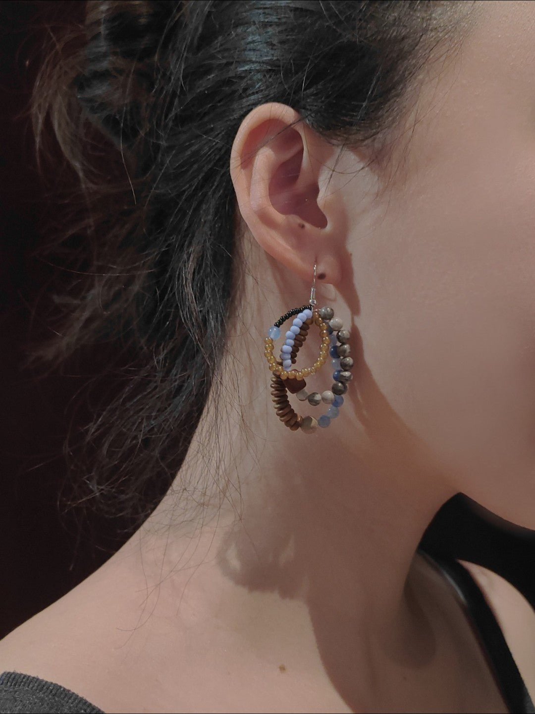 Chinoiserie Colored Glaze Rainbow Earrings,Lumivault.