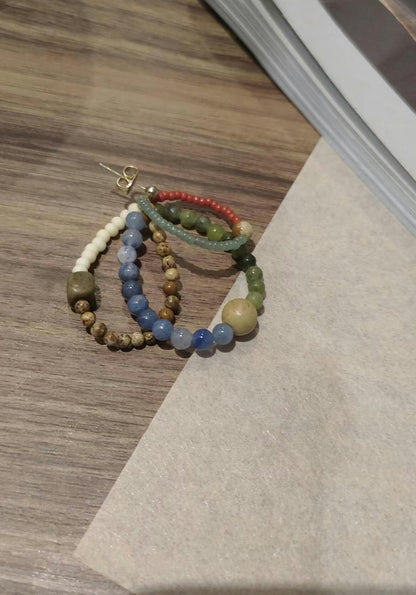 「Chinoiserie」Colored Glaze Rainbow Earrings - Lumivault