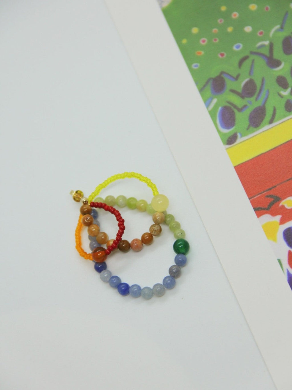 Chinoiserie Colored Glaze Rainbow Earrings,Lumivault.