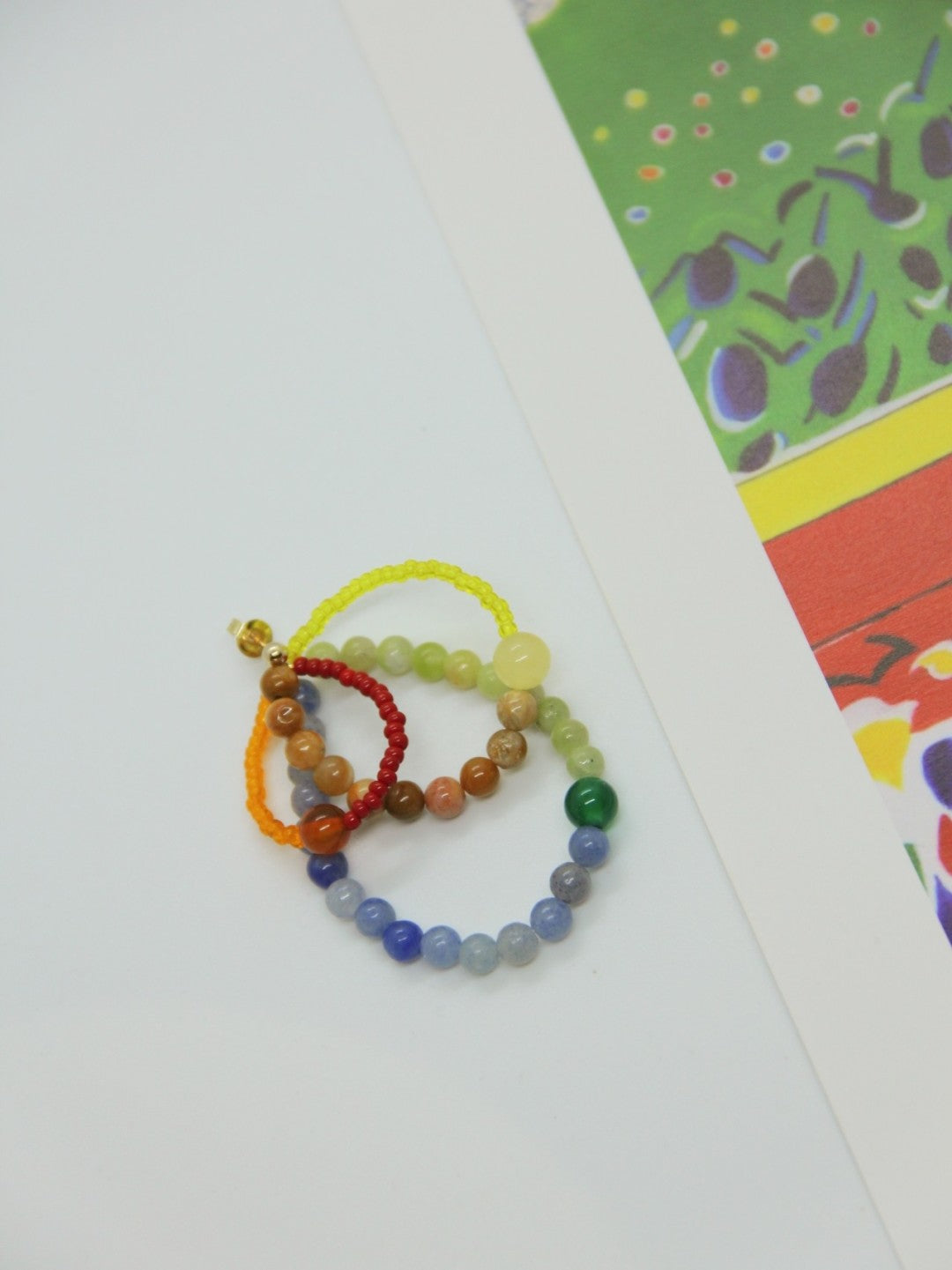 Chinoiserie Colored Glaze Rainbow Earrings,Lumivault.