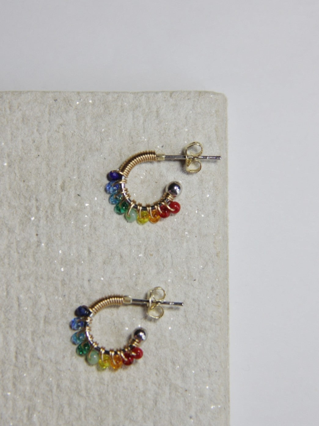 Chinoiserie Colored Glaze Rainbow Hoop Earrings,Lumivault.