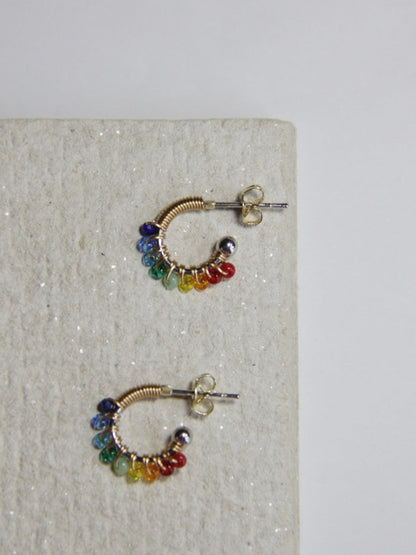 Chinoiserie Colored Glaze Rainbow Hoop Earrings