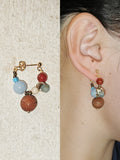 Chinoiserie Colorful Beaded Cluster Earrings,Lumivault.