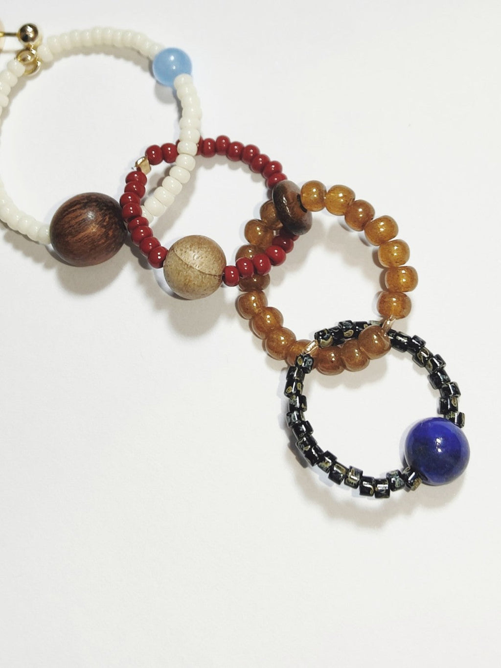 Chinoiserie Colorful Natural Jade Hoop Earrings,Lumivault.