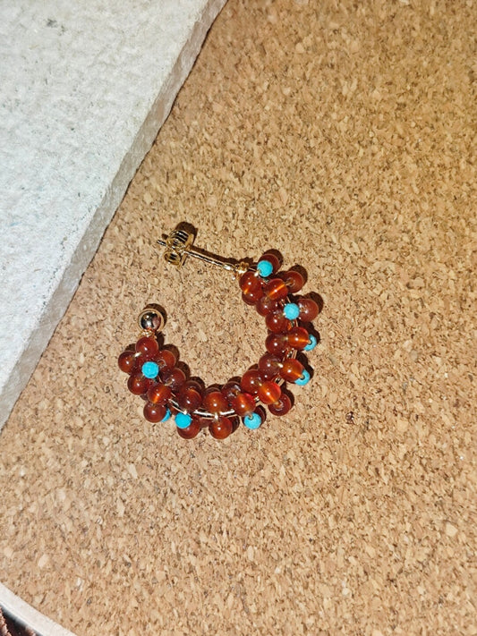 「Chinoiserie」Handmade Red Green Retro Earrings - Lumivault