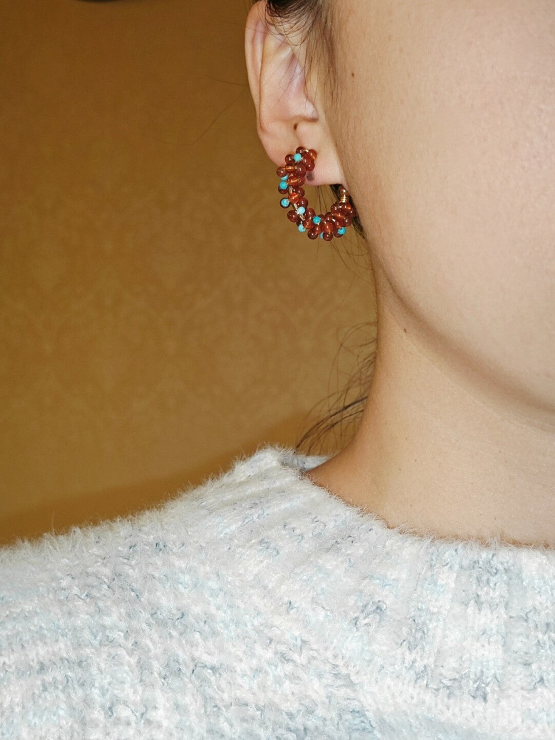 「Chinoiserie」Handmade Red Green Retro Earrings - Lumivault