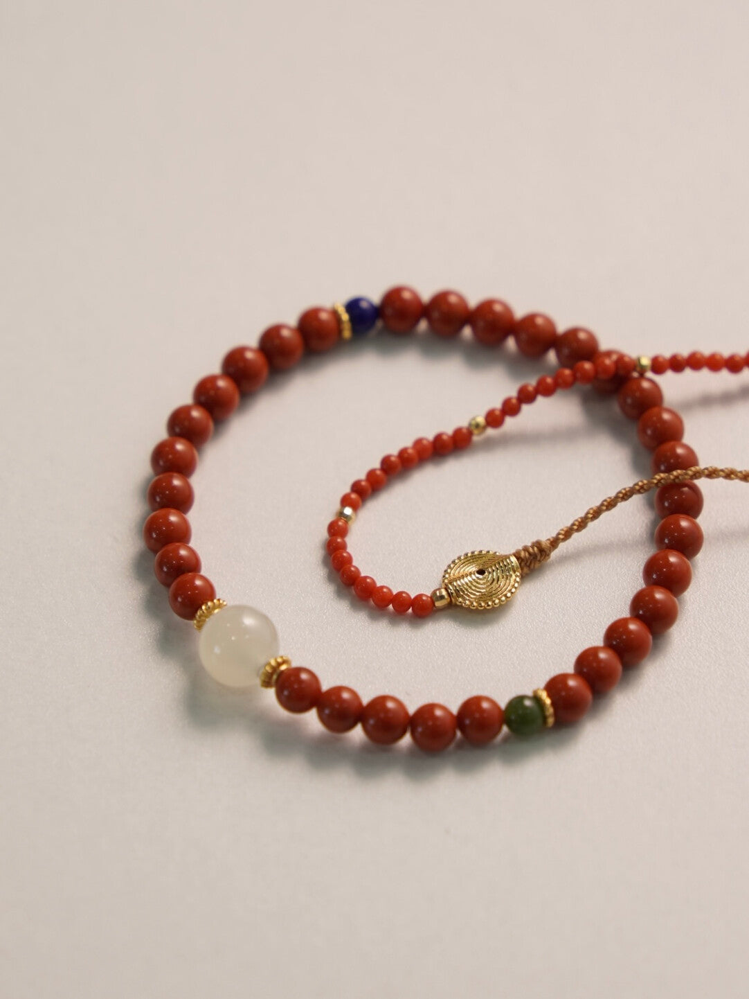 「Chinoiserie」Hetian Jade Lapis Lazuli Beaded Bracelet,Lumivault.