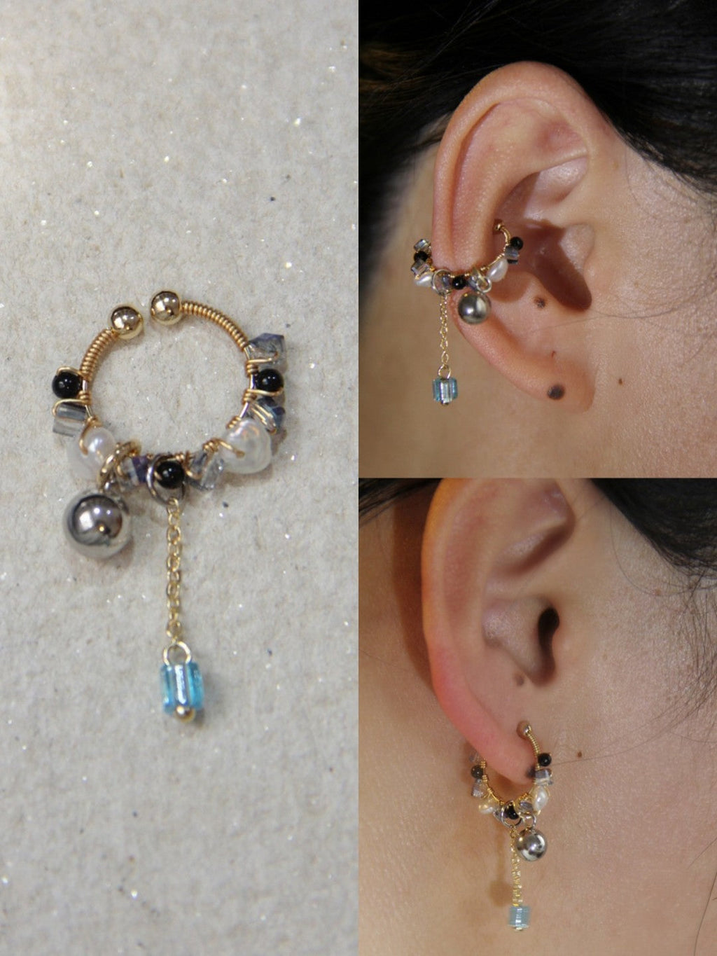 Chinoiserie MIYUKI Seed Beads Conch Clips,Lumivault.