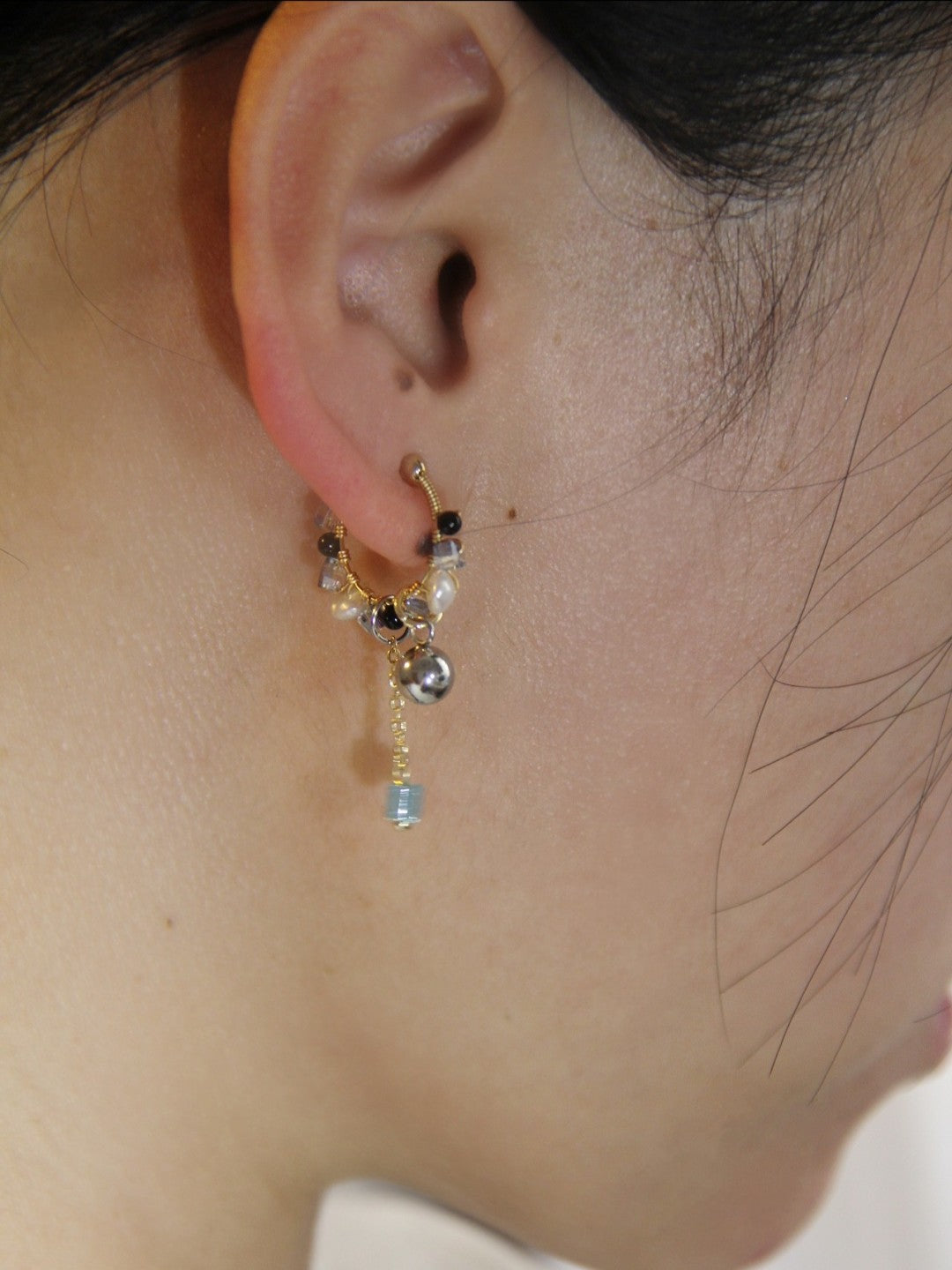 Chinoiserie MIYUKI Seed Beads Conch Clips,Lumivault.