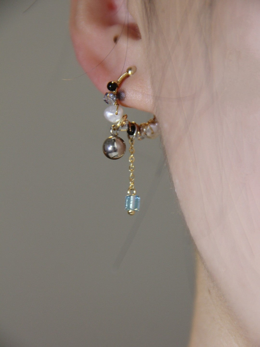 Chinoiserie MIYUKI Seed Beads Conch Clips,Lumivault.