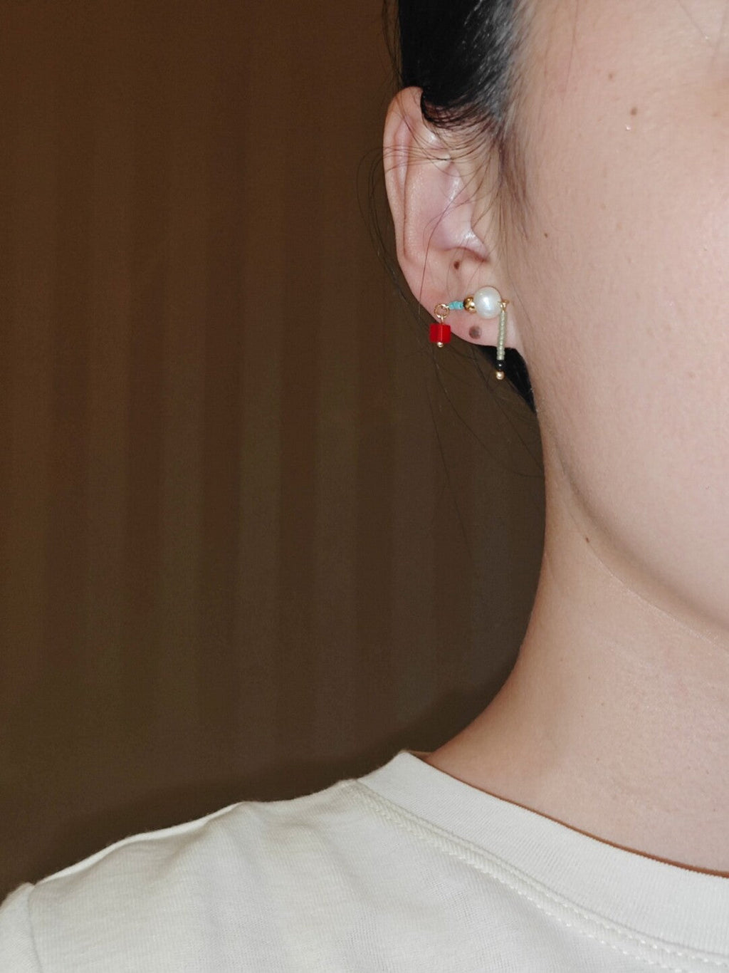 Chinoiserie Mini Fun Beaded Earrings,Lumivault.