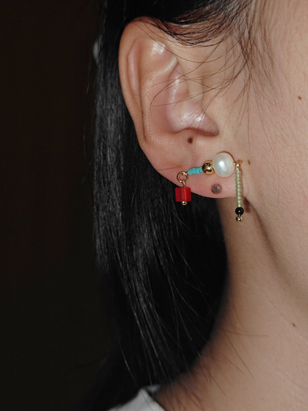 Chinoiserie Mini Fun Beaded Earrings,Lumivault.