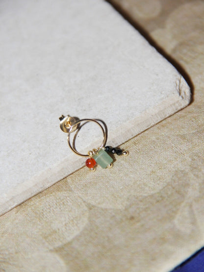 Chinoiserie Minimalist Square Circle Earrings