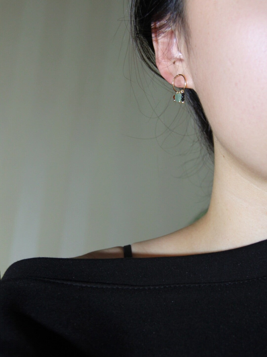 Chinoiserie Minimalist Square Circle Earrings,Lumivault.