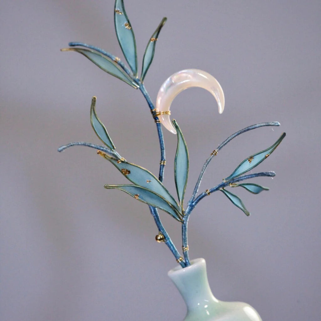 「Chinoiserie」Moonlit Bamboo Leaf Bottle Hairpin,Lumivault.