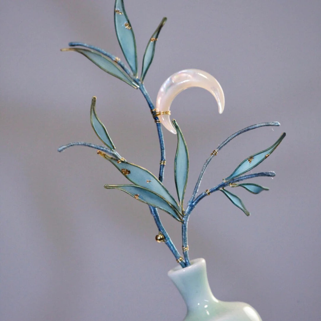 「Chinoiserie」Moonlit Bamboo Leaf Bottle Hairpin,Lumivault.