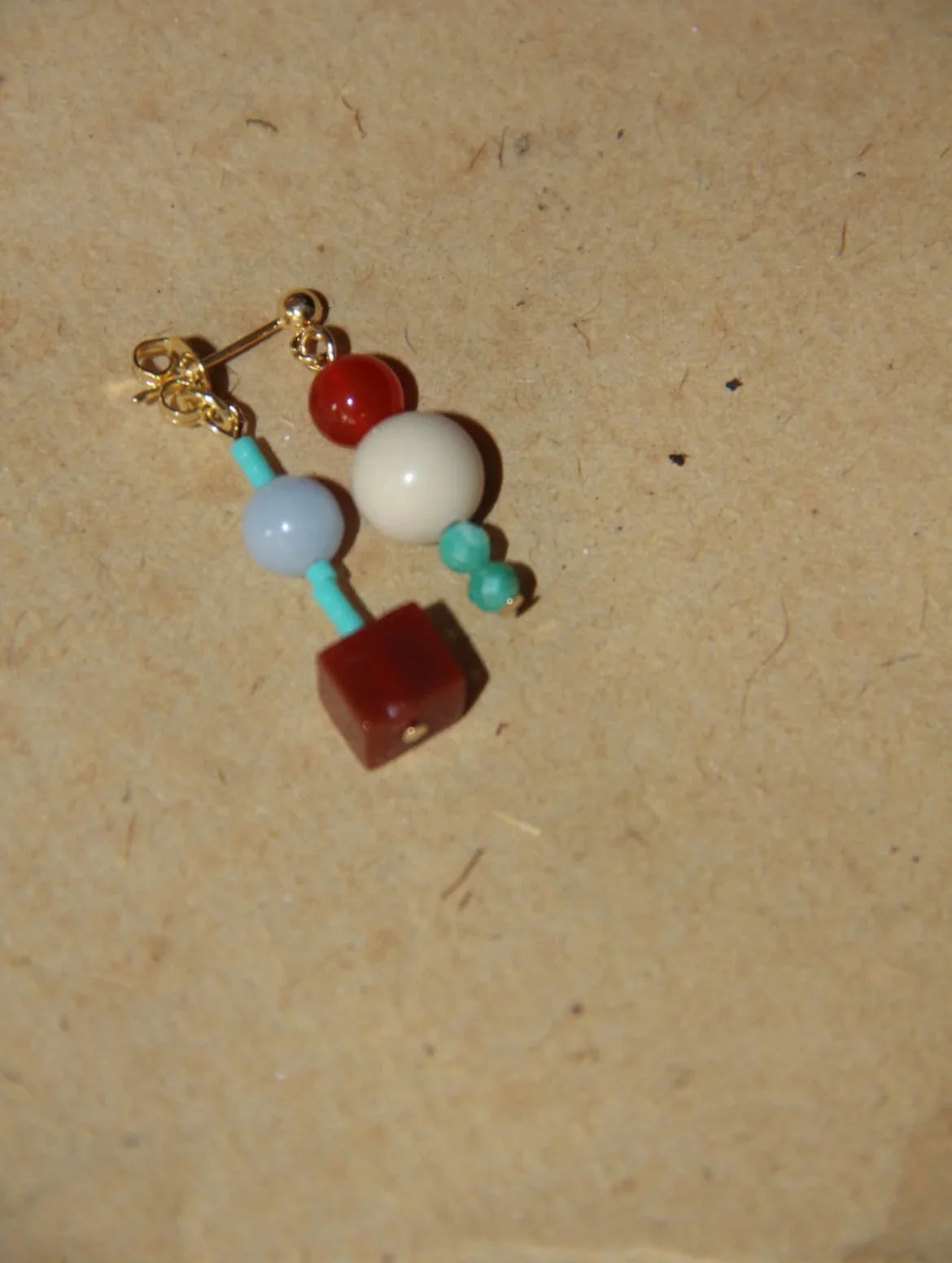 Chinoiserie Multicolor Geometric Beaded Earrings,Lumivault.