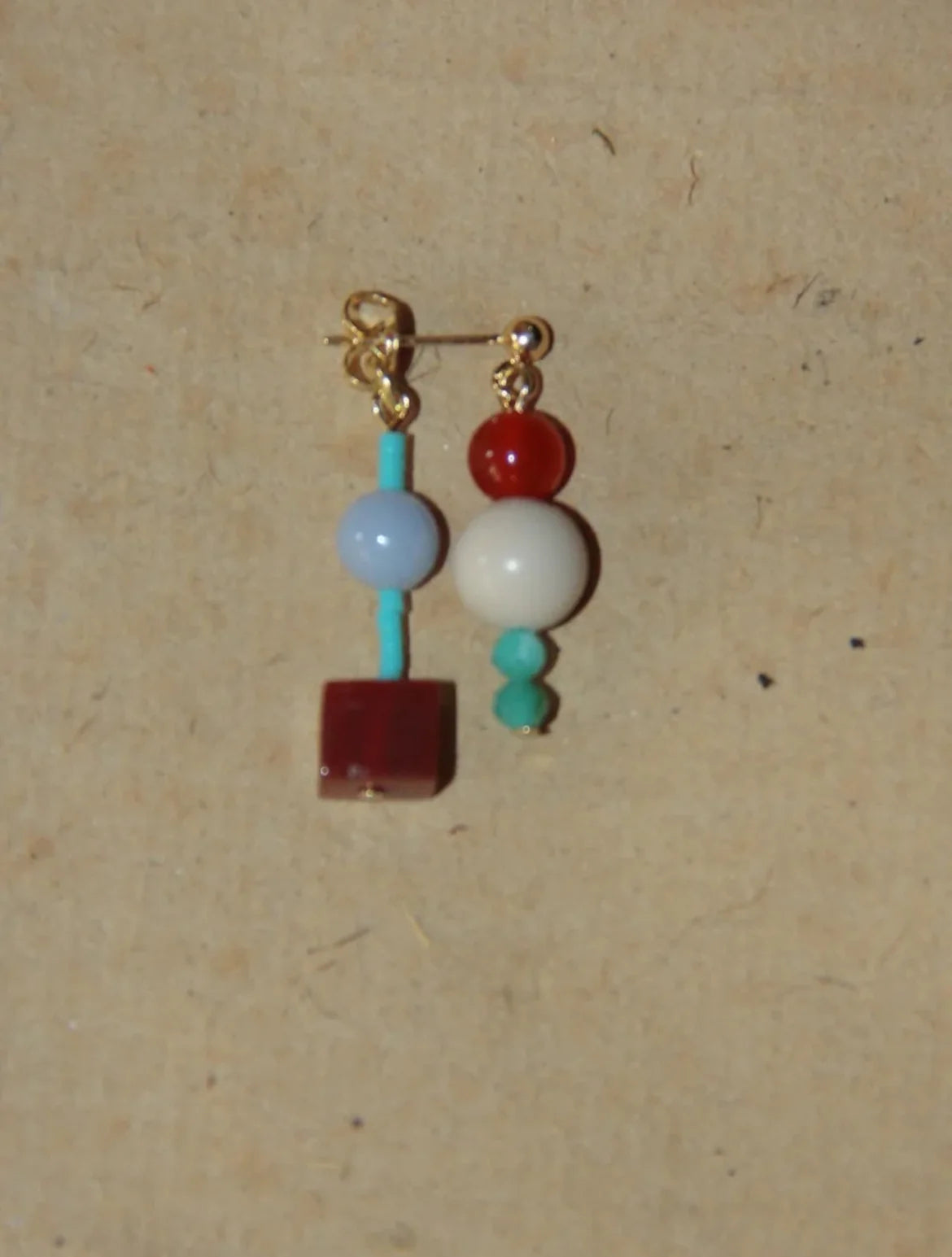 Chinoiserie Multicolor Geometric Beaded Earrings,Lumivault.