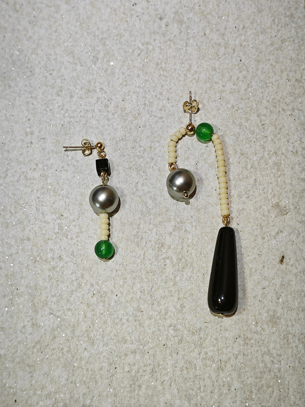 Chinoiserie Natural Agate Pearl Dangle Earrings,A / Studs,Lumivault.