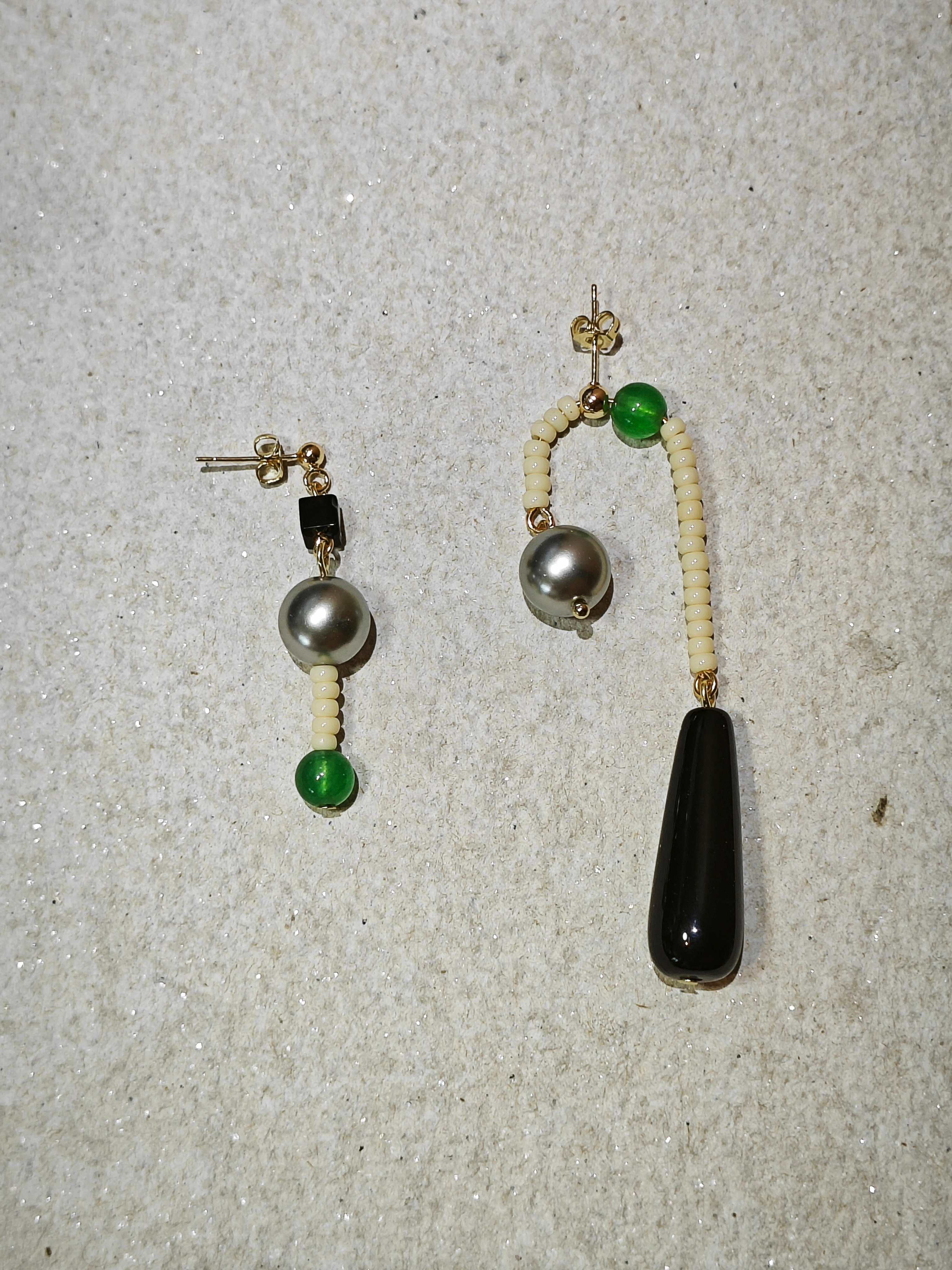 Chinoiserie Natural Agate Pearl Dangle Earrings,A / Studs,Lumivault.