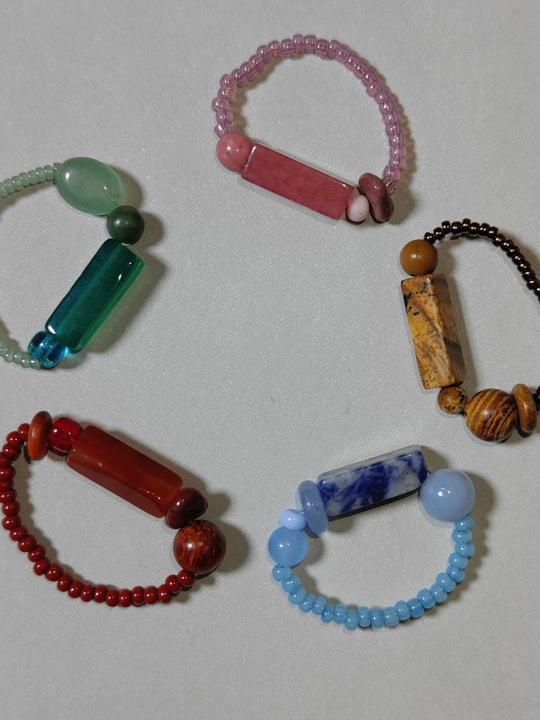 Chinoiserie Natural Jade Beads Ring,Lumivault.